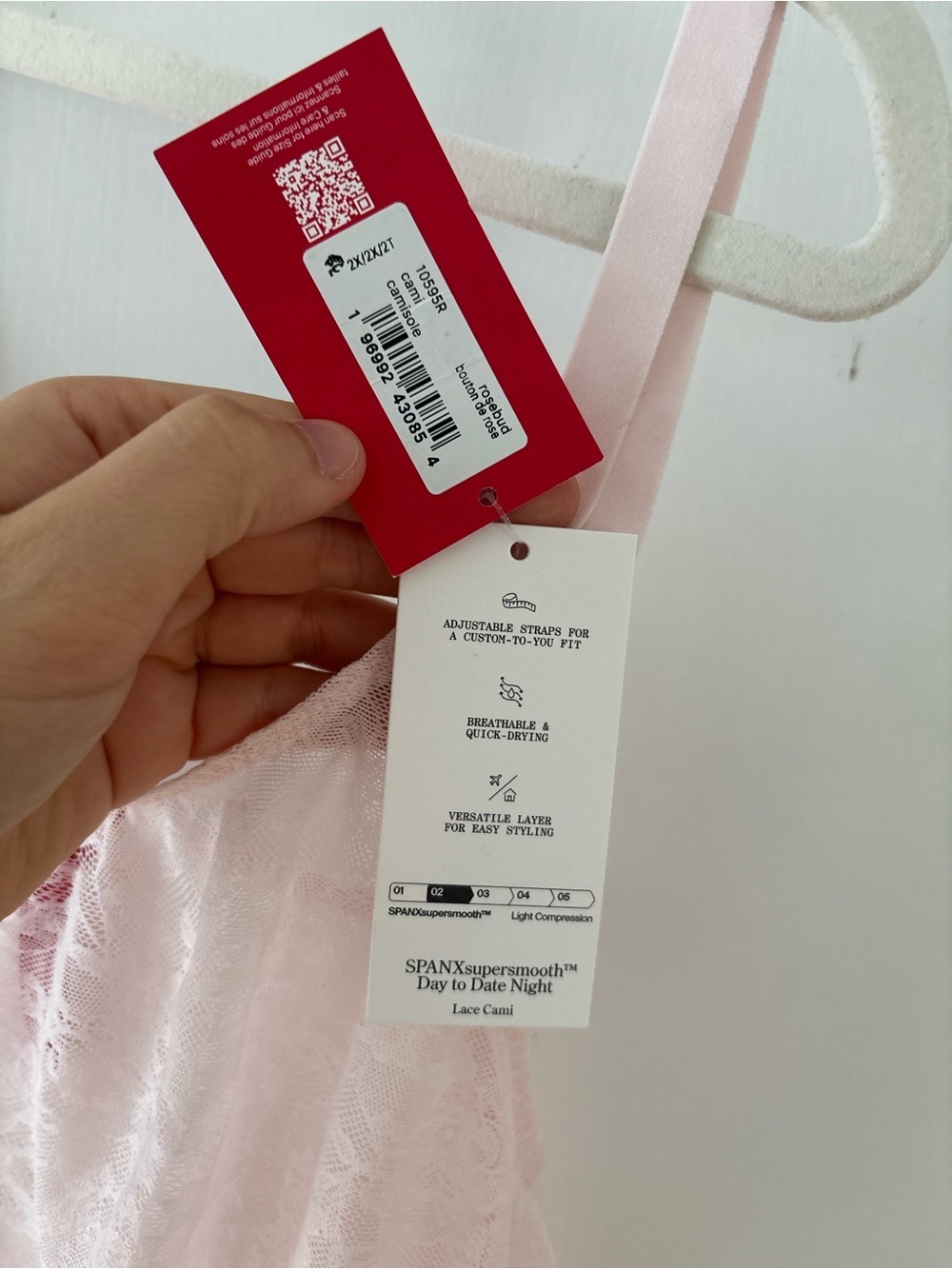 NWT Spanx Supersmooth Day to Date Night Lace Cami 2X Blush Pink Edgy Plus Size - Picture 5 of 13